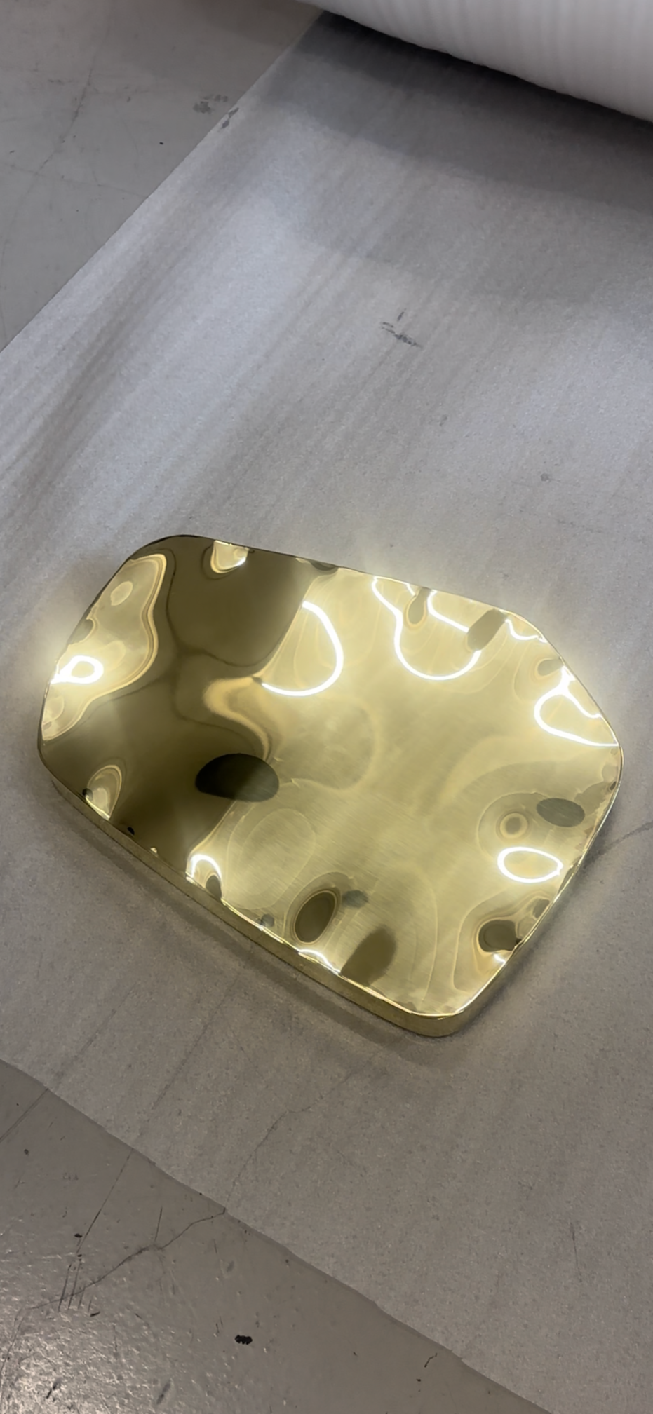 Brass splash mirror