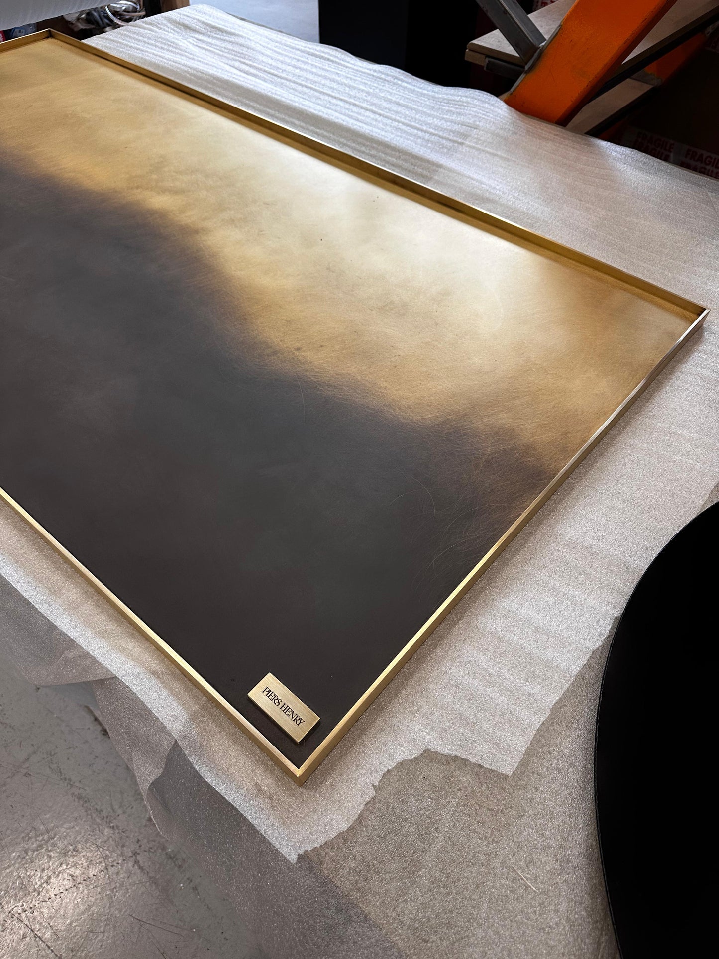 Cloudy brass sculpture