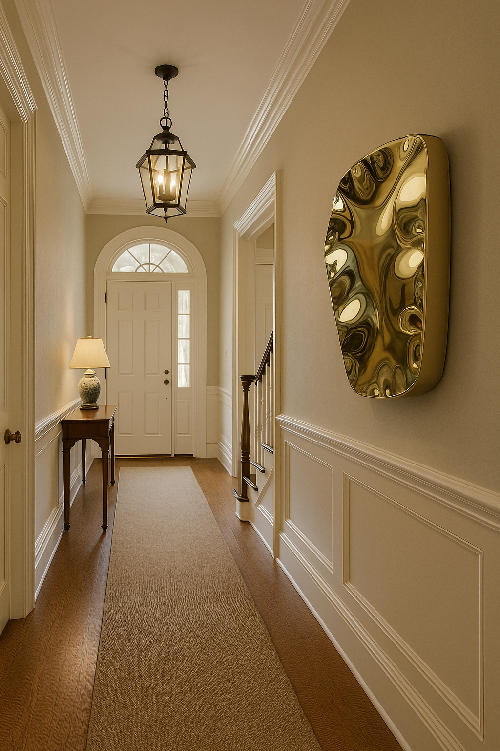 Brass splash mirror