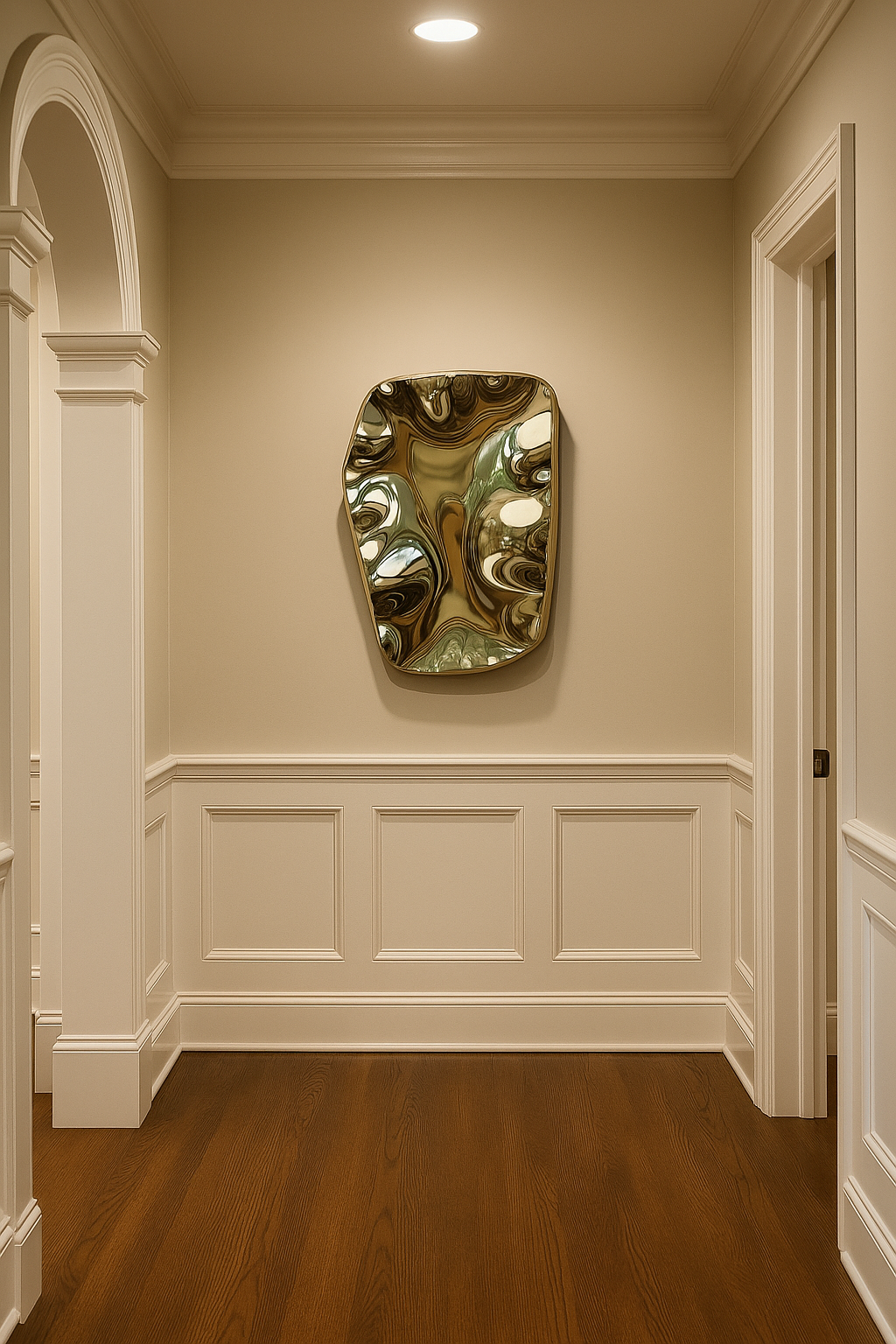 Brass splash mirror